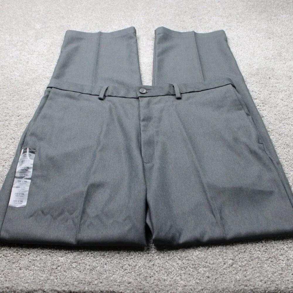 Haggar‎ Pants NWT Mens 36x34 Gray Cool 18 Classic Fit Flat Front Non-Iron Flex